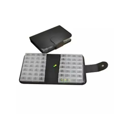 Wenzhou SunnyWorld 2pcs 28 Zimmer Pillendose mit Ledertasche 