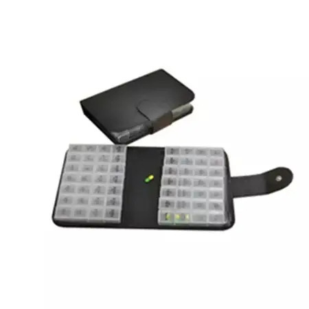Wenzhou SunnyWorld 2pcs 28 Zimmer Pillendose mit Ledertasche 