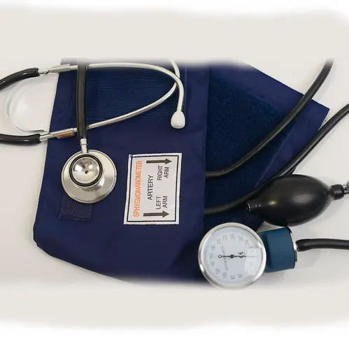 Medizinisches Aneroid-Blutdruckmessgerät für den Schreibtisch mit umlaufender Manschette